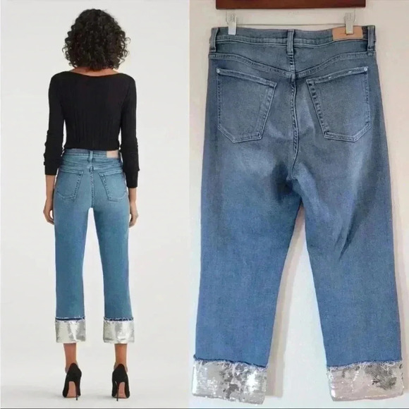 7 for all mankind boyfriend sequin crop Jean 23 - Picture 2 of 14